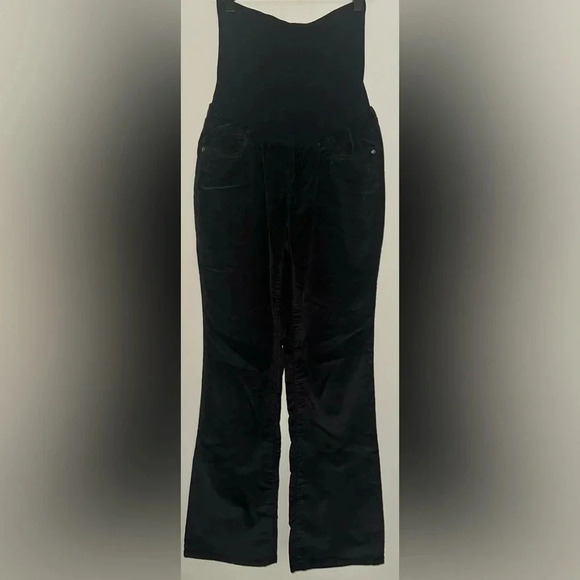 Oh baby Motherhood Maternity Women's Medium Corduroy Black Bootcut Pants - Picture 3 of 7